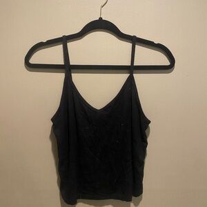 Black loose tank top